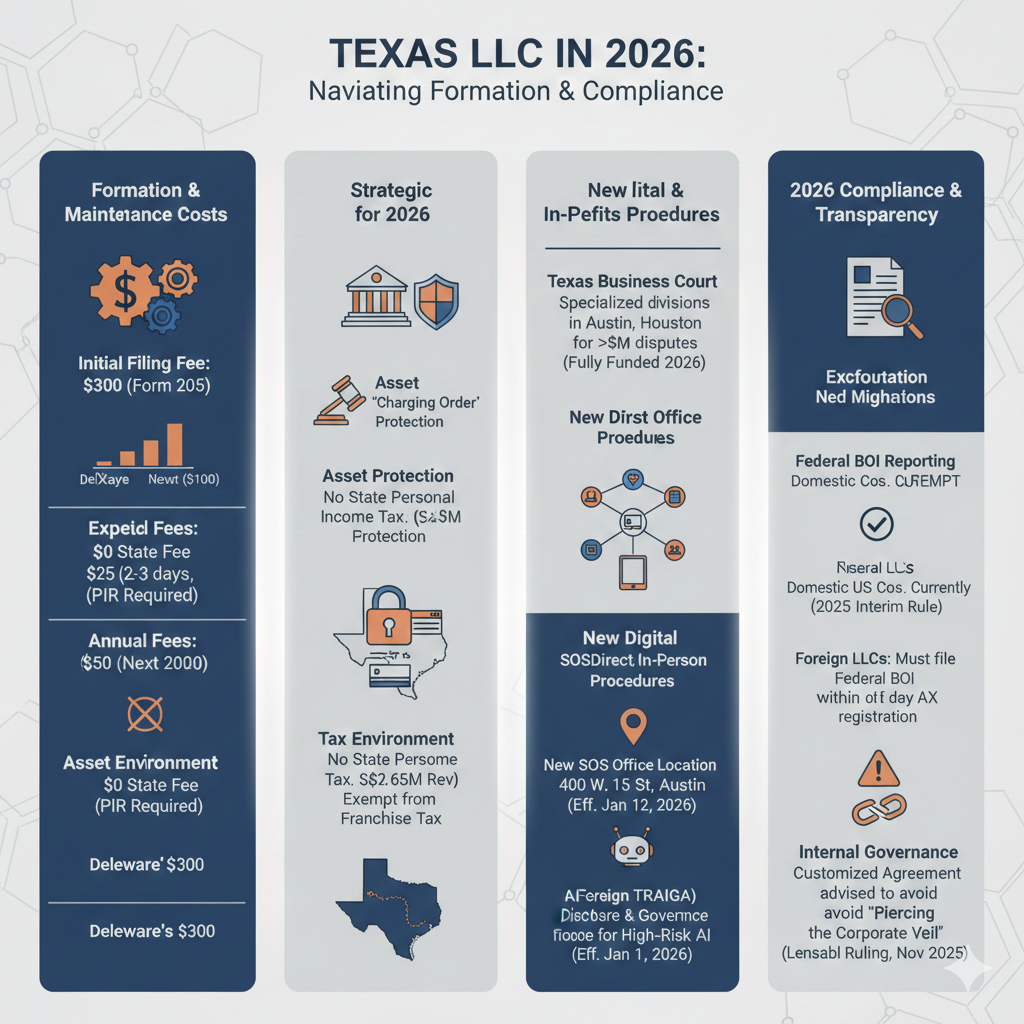 Texas LLC Formation in 2026: Costs, Benefits, and New Digital Filing Procedures